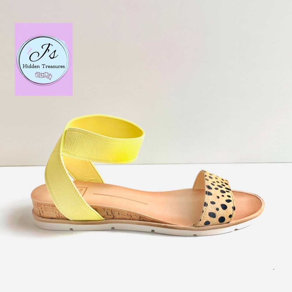 Dolce Vita Vivian Cheetah Calf Hair Yellow Sandals